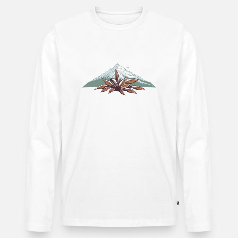 Tabakpflanze - Männer Premium Bio Langarmshirt - Weiß