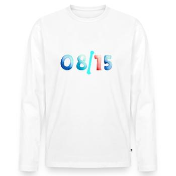 08/15 - Männer Premium Bio Langarmshirt - Weiß - Vorne - Nico (187cm)