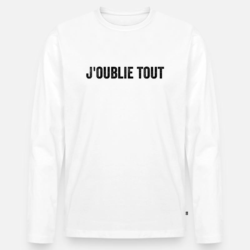I forget everything - Men's Premium Organic Long Sleeve Shirt - white