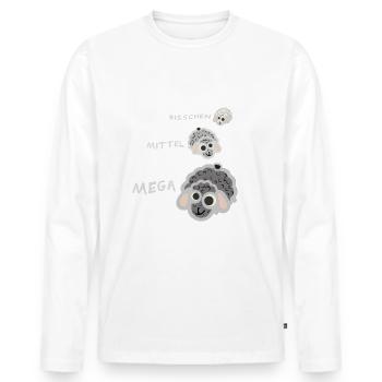 Bisschen Schaf mittel Schaf mega Schaf - Männer Premium Bio Langarmshirt - Weiß - Vorne - Nico (187cm)