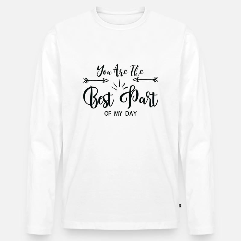 Du bist der Beste - Männer Premium Bio Langarmshirt - Weiß