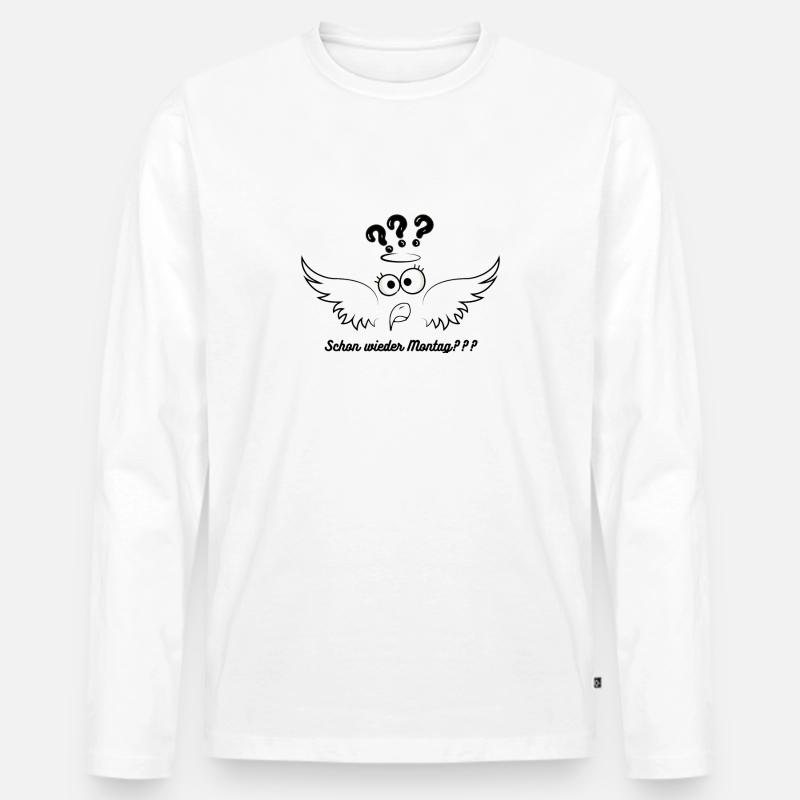 Verwirrter Vogel - Männer Premium Bio Langarmshirt - Weiß