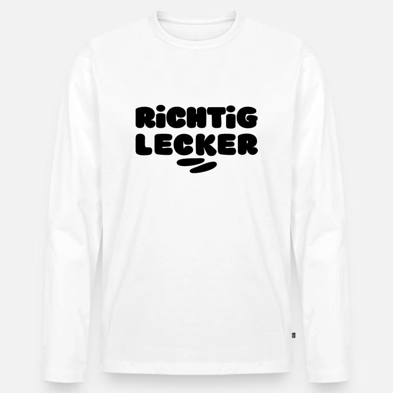 Richtig Lecker - Männer Premium Bio Langarmshirt - Weiß