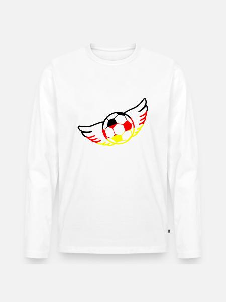 fußball deutschland - Männer Premium Bio Langarmshirt - Weiß