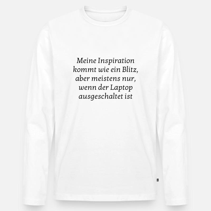 Selbstironische Sprüche - Männer Premium Bio Langarmshirt - Weiß