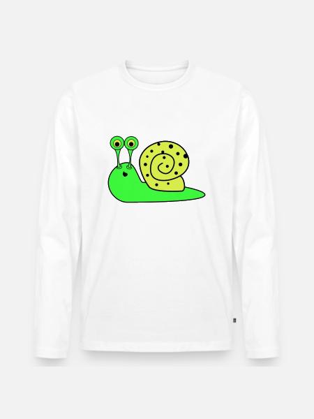 Snail Funny - Men's Premium Organic Long Sleeve Shirt - white