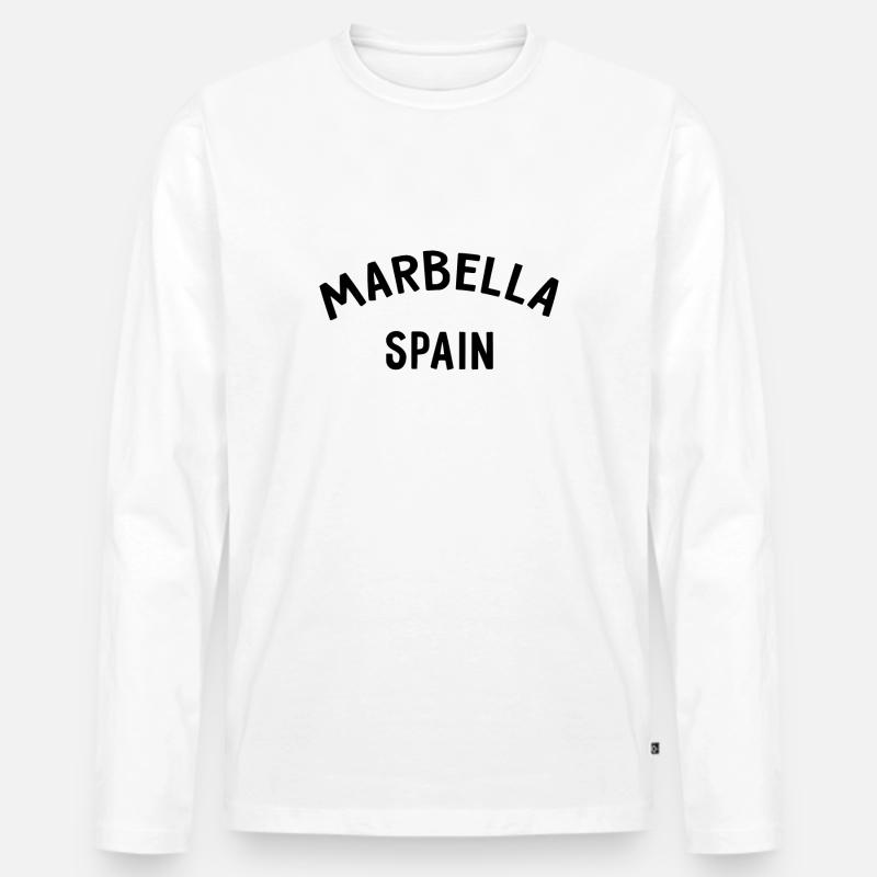 Marbella Spain Spanien Espana - Männer Premium Bio Langarmshirt - Weiß