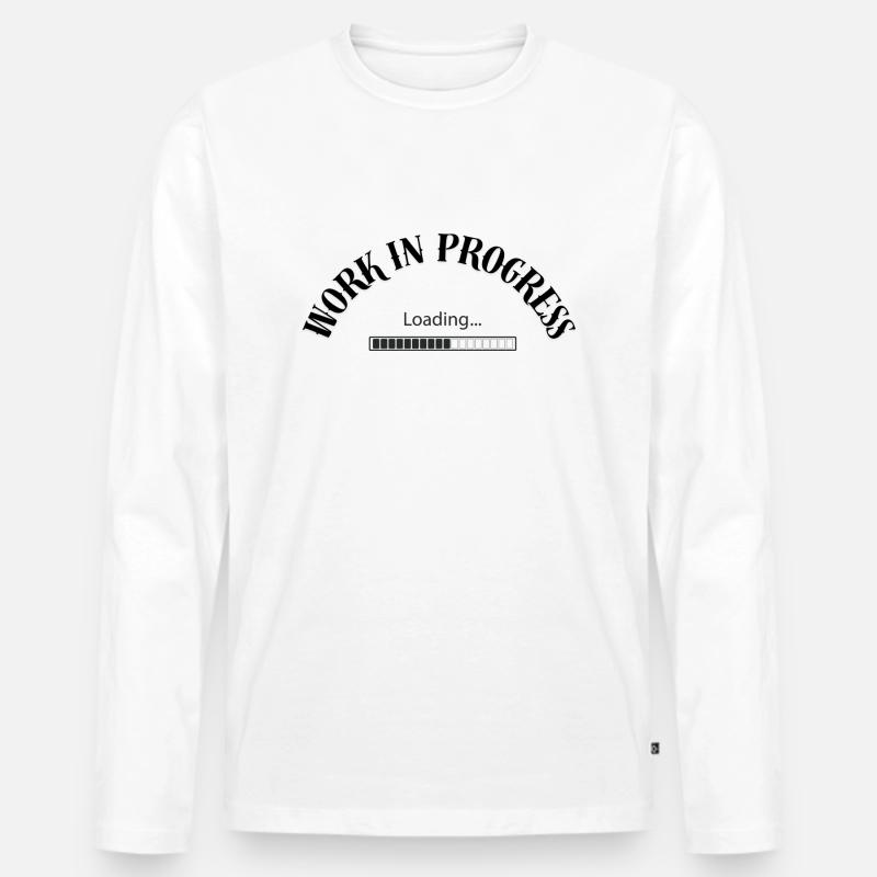 In Arbeit - Männer Premium Bio Langarmshirt - Weiß