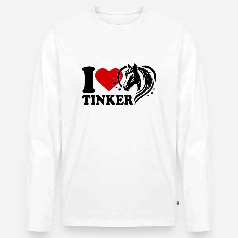 I love Pferd Tinker - Männer Premium Bio Langarmshirt - Weiß