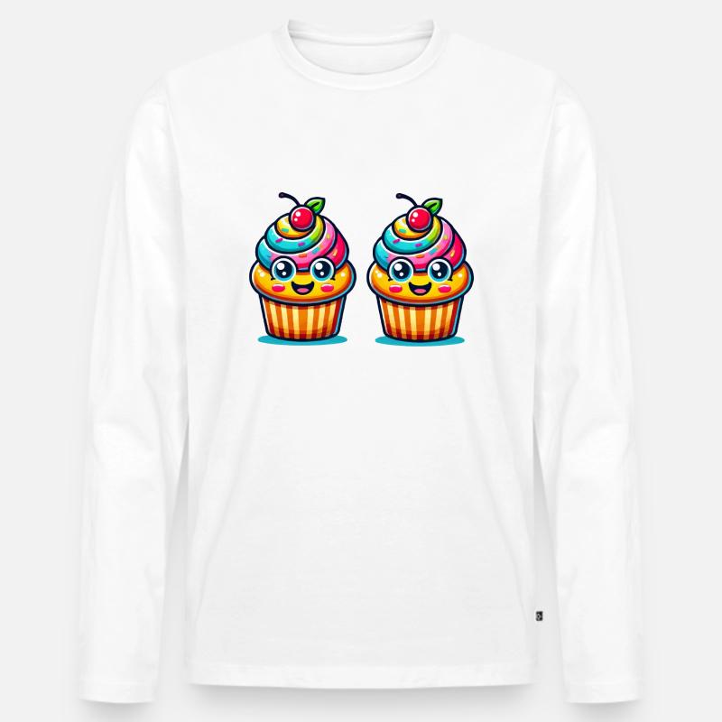 cupcake 2 - Männer Premium Bio Langarmshirt - Weiß