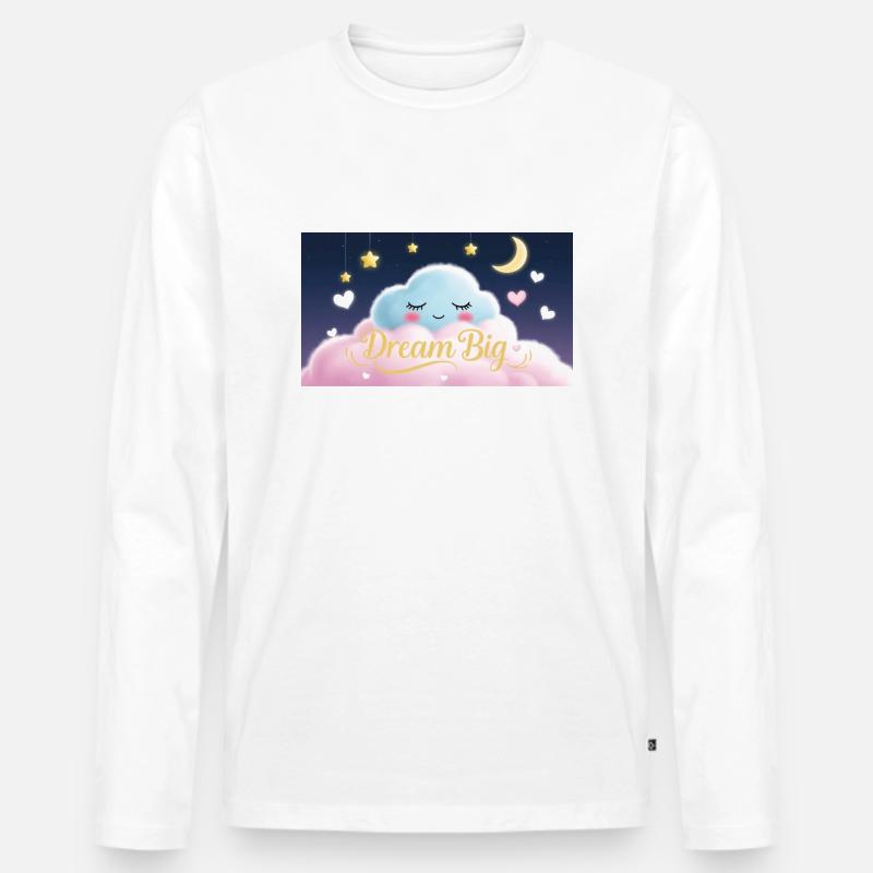 Dream Big - Männer Premium Bio Langarmshirt - Weiß
