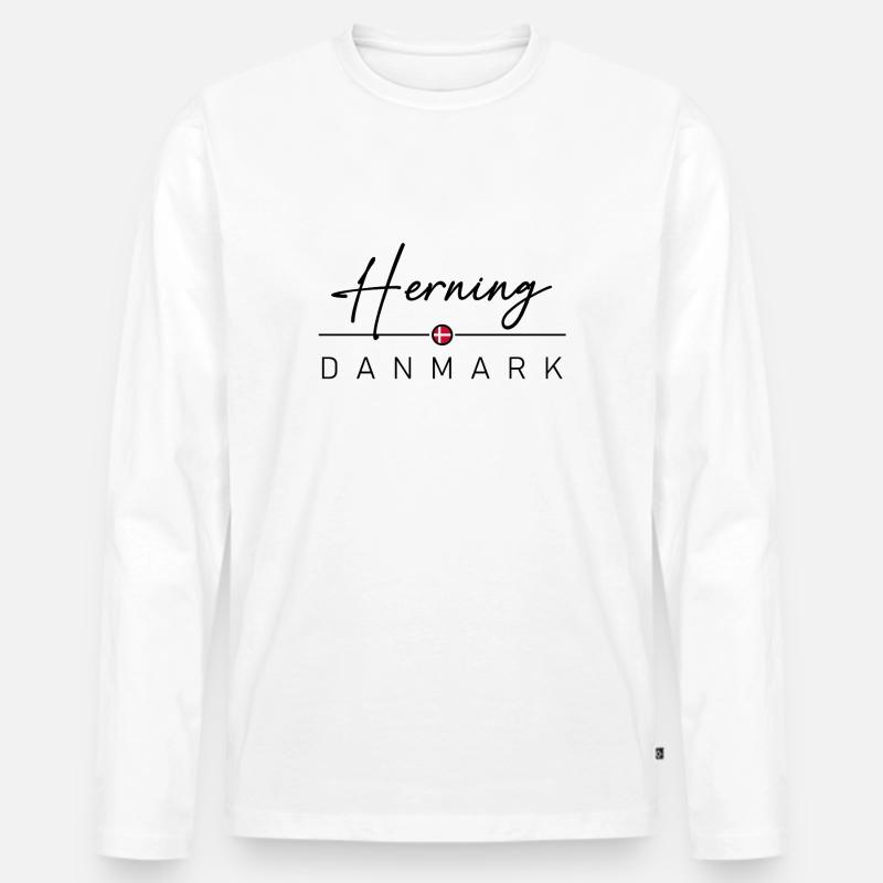 Dänemark - Herning - Danmark - Denmark - Männer Premium Bio Langarmshirt - Weiß