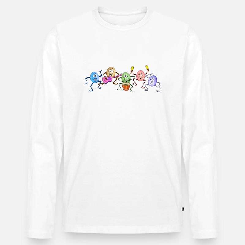 Eiertanz - Männer Premium Bio Langarmshirt - Weiß