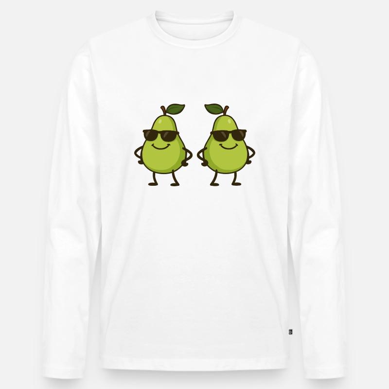 Pear Comic Cool 2 - Men's Premium Organic Long Sleeve Shirt - white