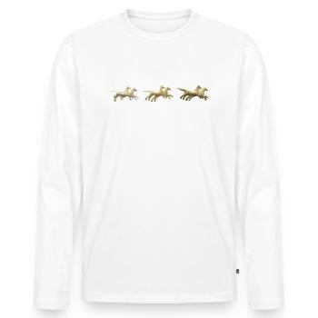 Greek horses - Men's Premium Organic Long Sleeve Shirt - white - Front - Nico (187cm)