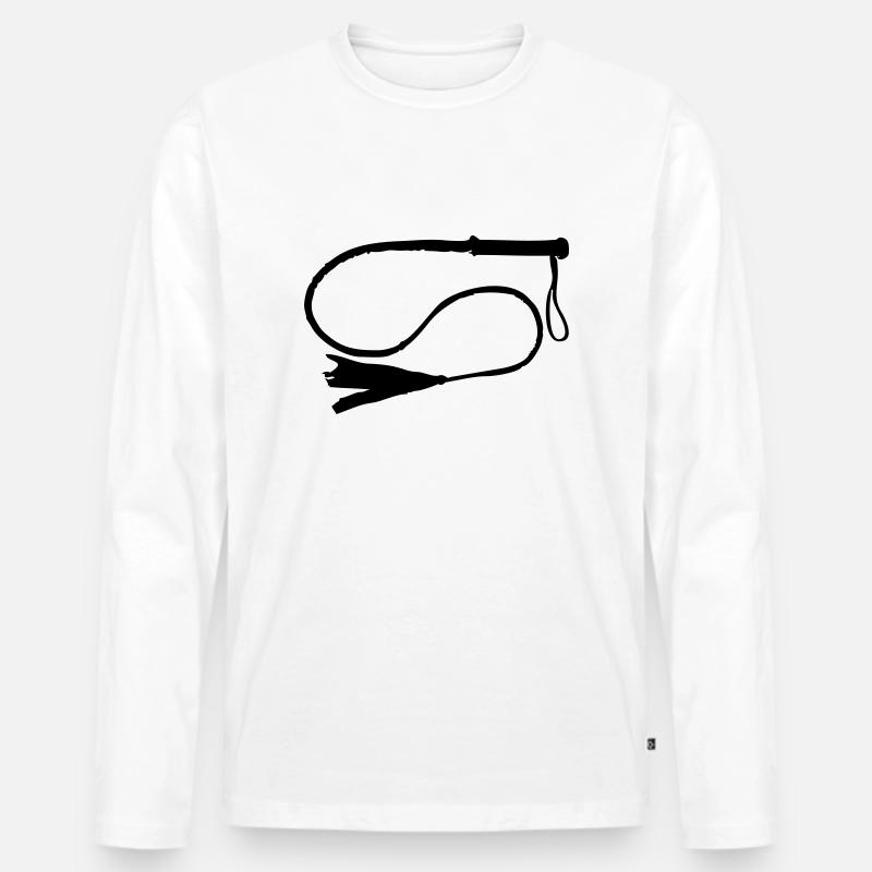 Peitsche - Männer Premium Bio Langarmshirt - Weiß
