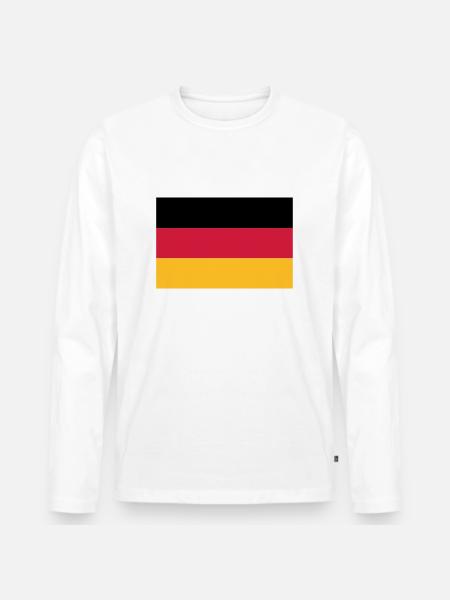 fahne_ger - Männer Premium Bio Langarmshirt - Weiß