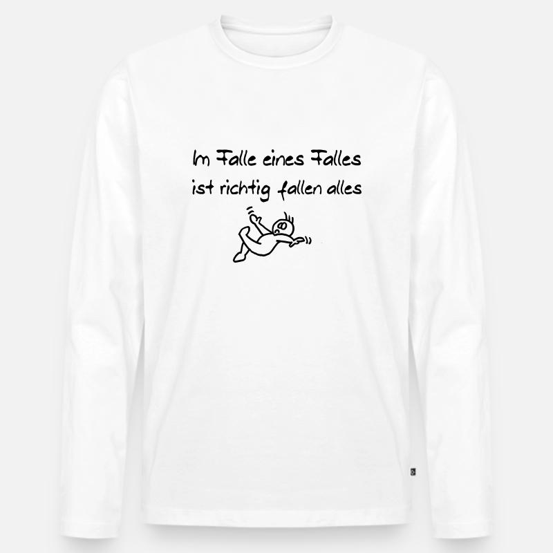 Im Falle eines Falles - Männer Premium Bio Langarmshirt - Weiß