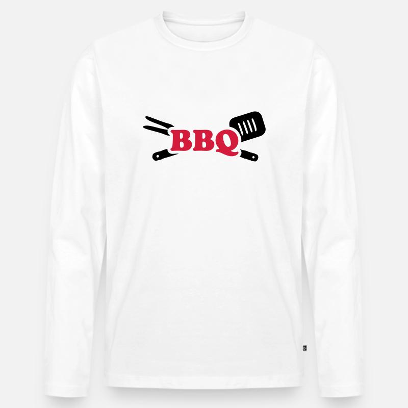 BBQ - Männer Premium Bio Langarmshirt - Weiß