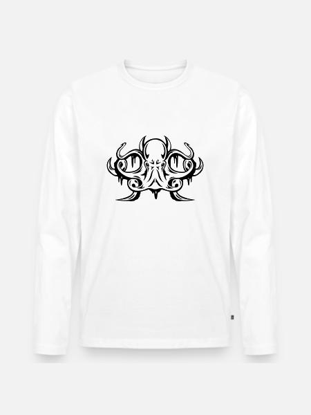 Krake - Männer Premium Bio Langarmshirt - Weiß