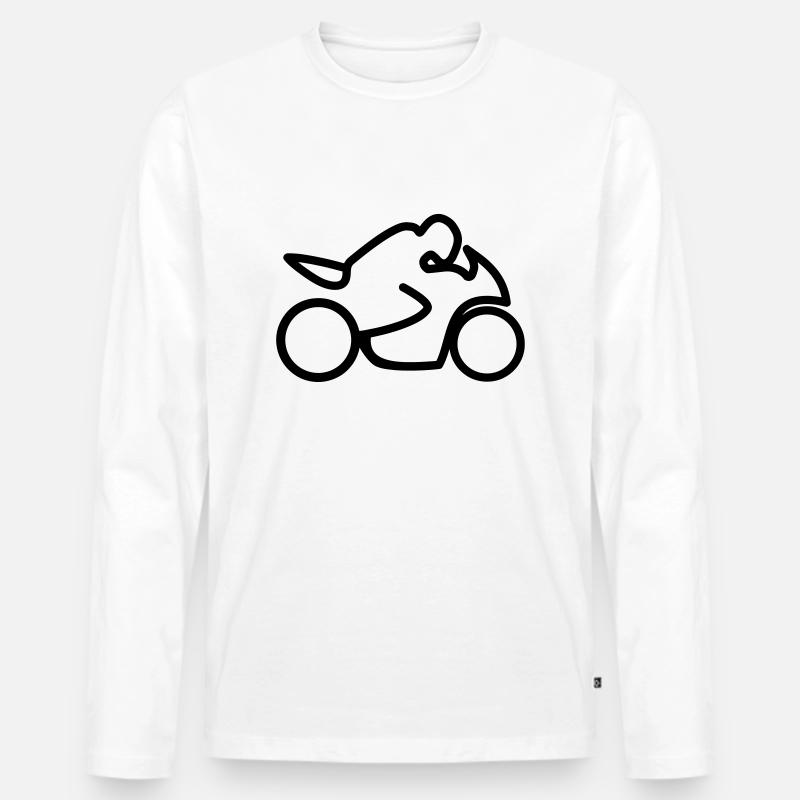 Moto - Männer Premium Bio Langarmshirt - Weiß