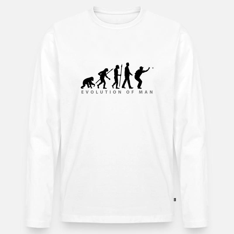 Evolution Boule Pétanque - Männer Premium Bio Langarmshirt - Weiß