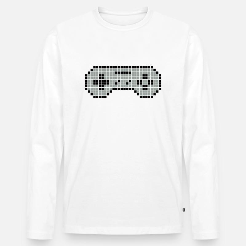 8-Bit Gamepad 02 - Männer Premium Bio Langarmshirt - Weiß