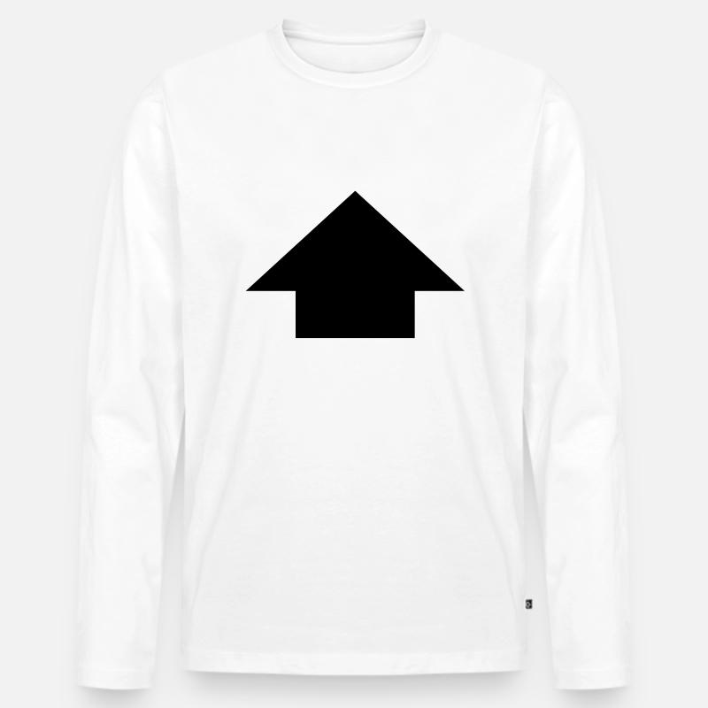 arrow up - Männer Premium Bio Langarmshirt - Weiß