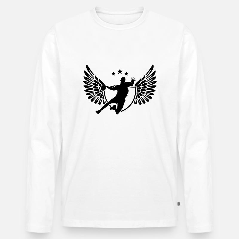 handball - Männer Premium Bio Langarmshirt - Weiß