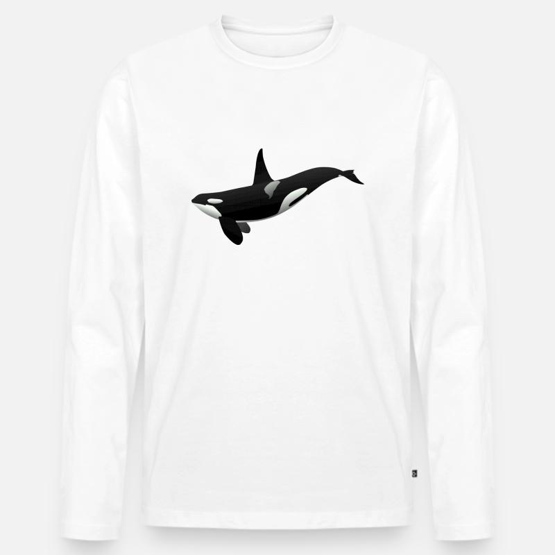 Oki der Schulter-Ork - Männer Premium Bio Langarmshirt - Weiß