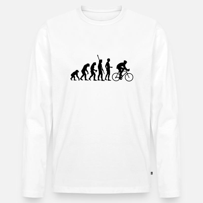 evolution_radfahrer - Männer Premium Bio Langarmshirt - Weiß