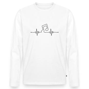 music_beat_2__f1 - T-shirt manches longues Premium bio Homme - blanc - Devant - Nico (187cm)