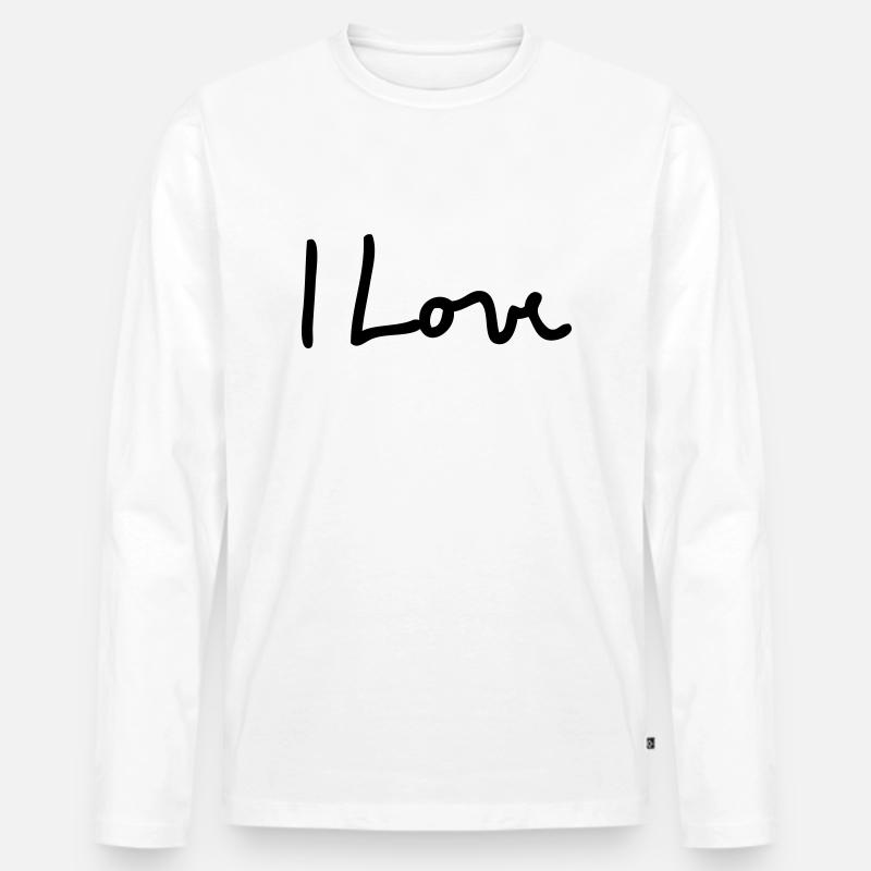 i love - Männer Premium Bio Langarmshirt - Weiß