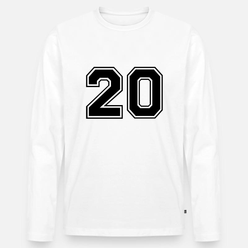 zwanzig - Männer Premium Bio Langarmshirt - Weiß