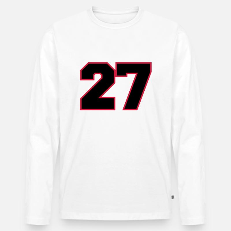 number27 - Männer Premium Bio Langarmshirt - Weiß