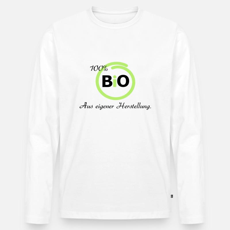 100 % Bio - Männer Premium Bio Langarmshirt - Weiß