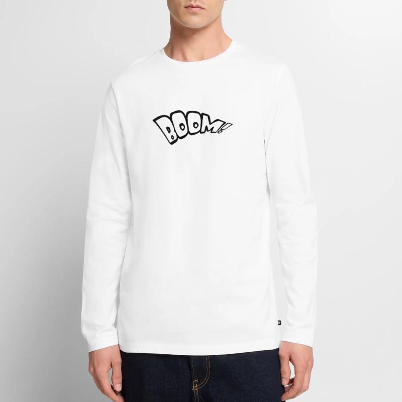 boom text fire hot tnt dynamite explode expl Men's Premium Organic Long Sleeve Shirt