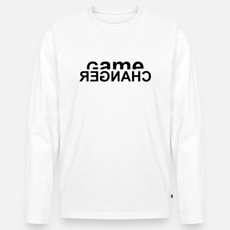 Gamechanger Reverse - Männer Premium Bio Langarmshirt - Weiß