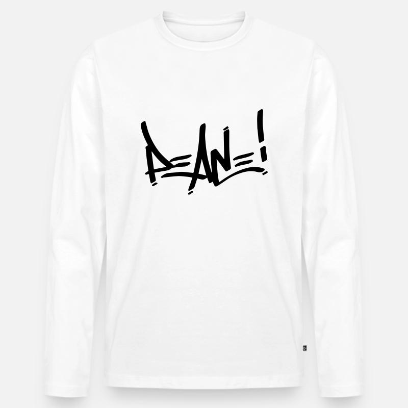 peace - Männer Premium Bio Langarmshirt - Weiß