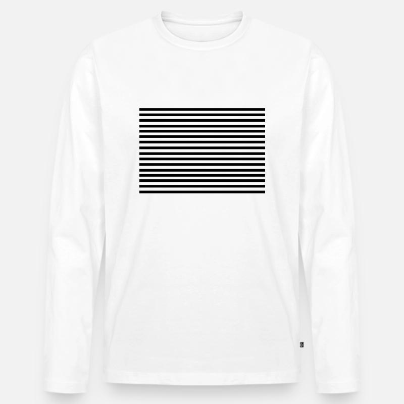 horizontal_lines - Männer Premium Bio Langarmshirt - Weiß