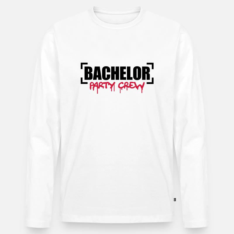 Bachelor Party Crew - Männer Premium Bio Langarmshirt - Weiß