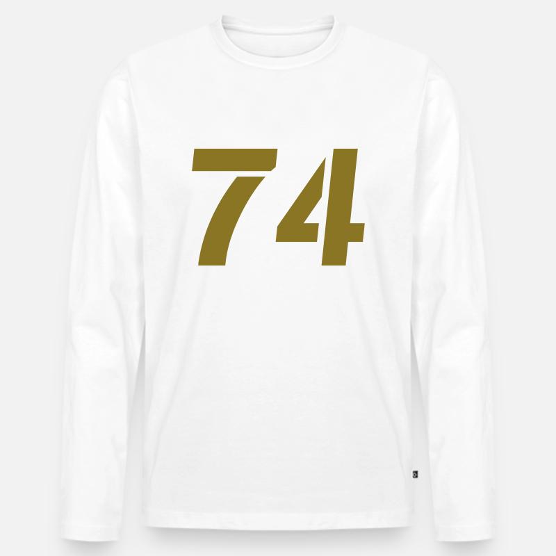 74 - Männer Premium Bio Langarmshirt - Weiß