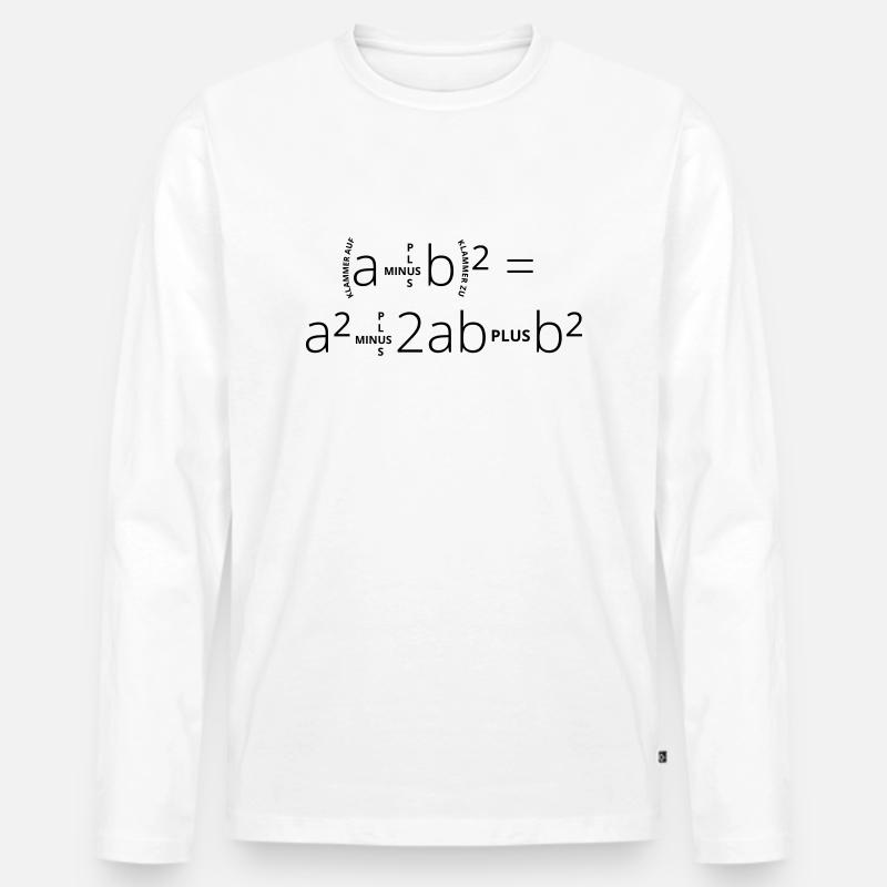 Binomische Formeln - Männer Premium Bio Langarmshirt - Weiß