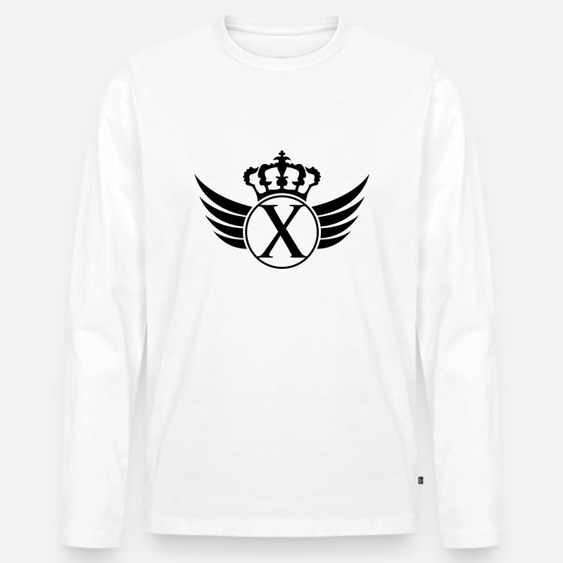 Buchstabe X Blazon - Männer Premium Bio Langarmshirt - Weiß