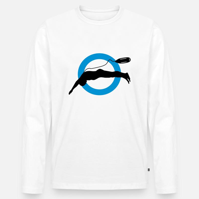 Rettungsschwimmer - Männer Premium Bio Langarmshirt - Weiß