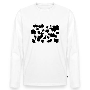 Kuh - Männer Premium Bio Langarmshirt - Weiß - Vorne - Nico (187cm)