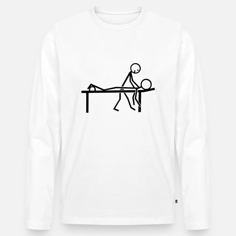 Masseur - Männer Premium Bio Langarmshirt - Weiß