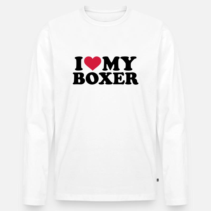 Boxer - Männer Premium Bio Langarmshirt - Weiß