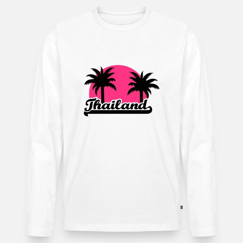 Thailand - Männer Premium Bio Langarmshirt - Weiß
