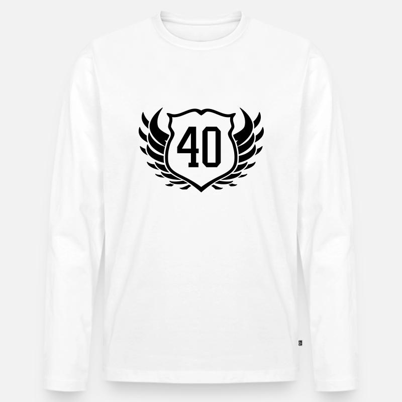 40 - Männer Premium Bio Langarmshirt - Weiß